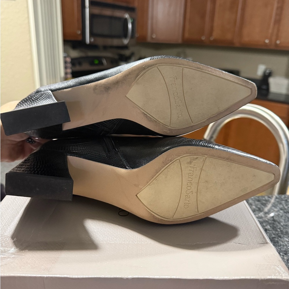 Franco Sarto Black Textured Ankle Booties - Picture 4 of 5